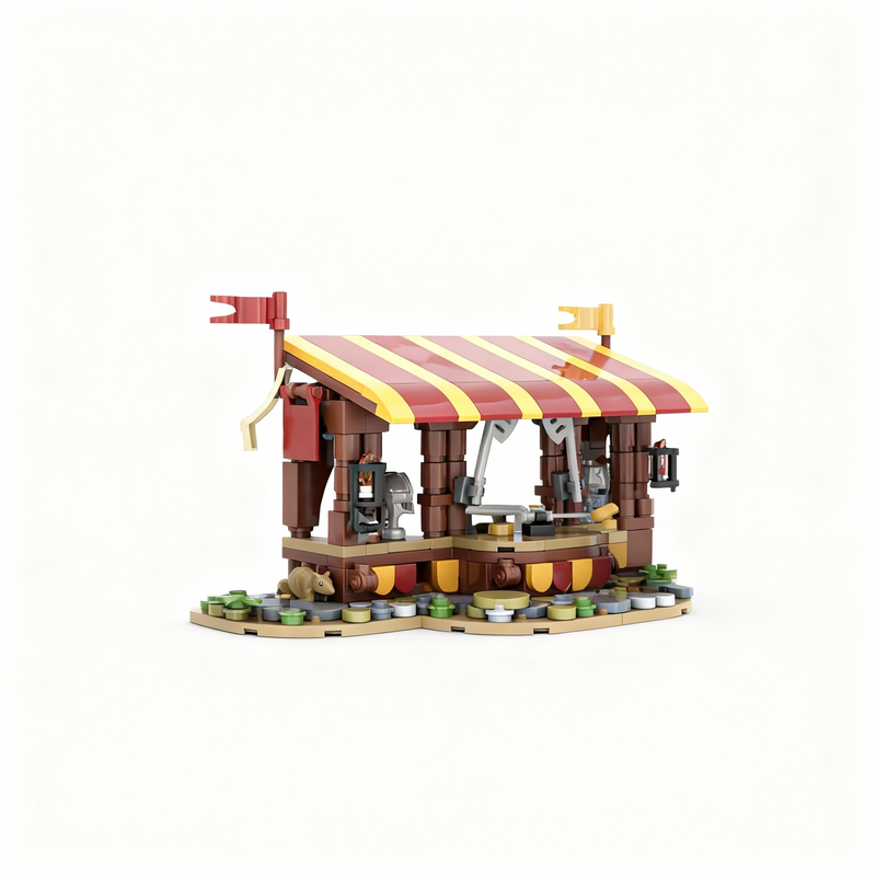 Art Craft Christmas Ideas - 367 ชิ้น โมเดลปราสาท MOC Armor Market