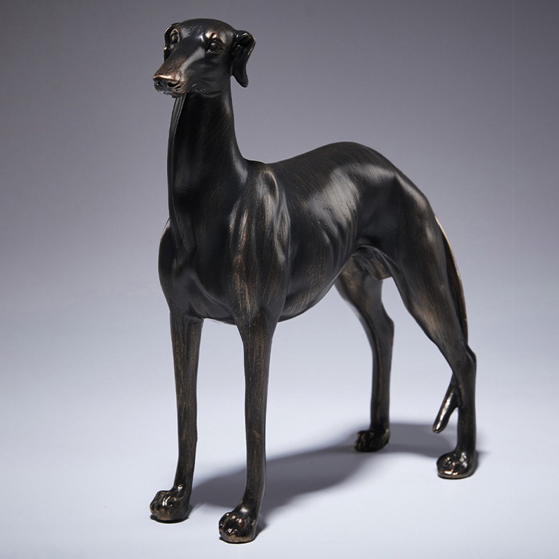 Art Craft Room - Greyhound รูปปั้นสุนัข,French Bulldog ตุ๊กตา,ทองแดงโบราณสัตว์หัตถกรรมเดสก์ท็อปเรซิ่นเครื่องประดับห้องนั่งเล่นตกแต่งสํานักงาน
