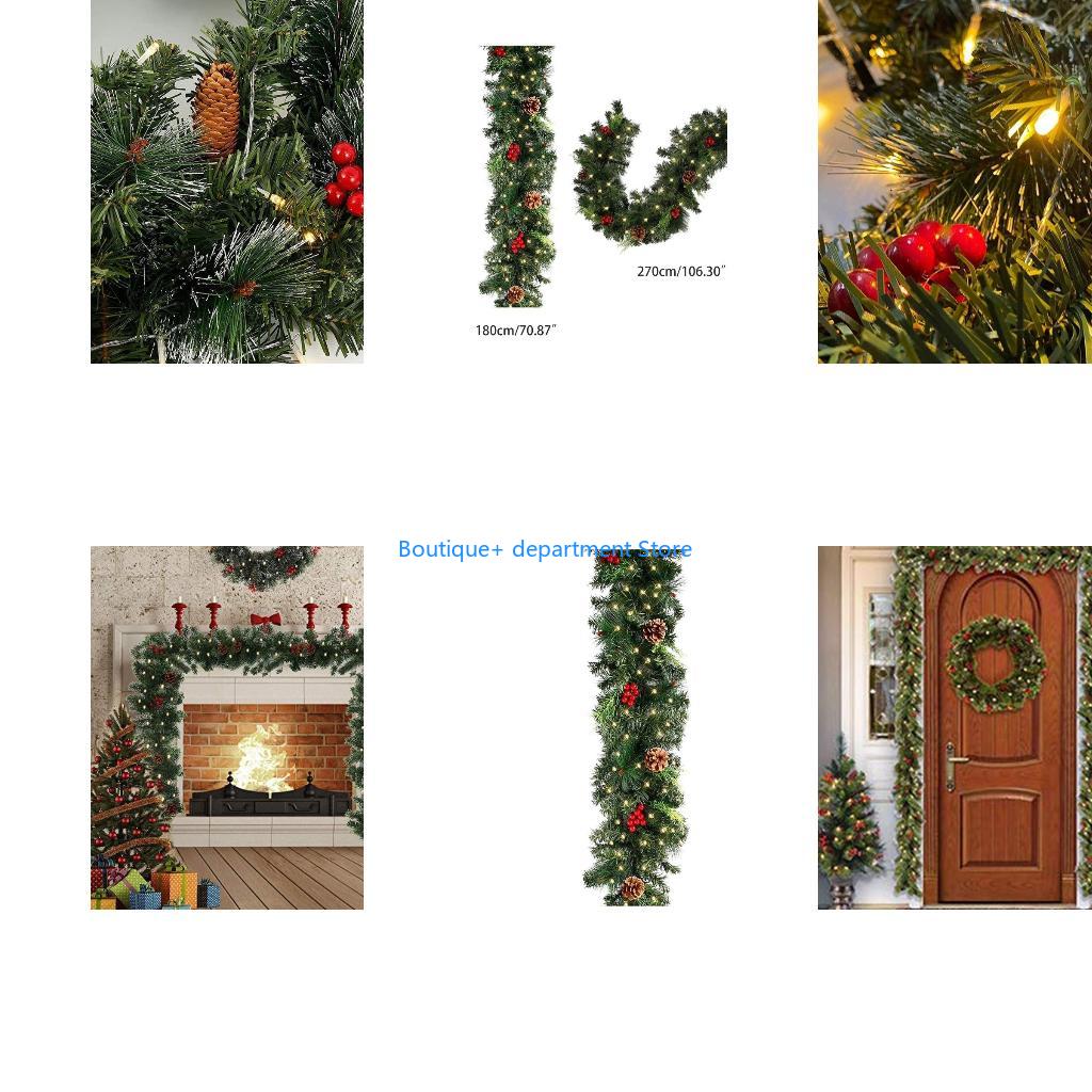 Art Craft Door - E1PD คริสต์มาส Garland ไฟ LED ประดิษฐ์เข็มสน