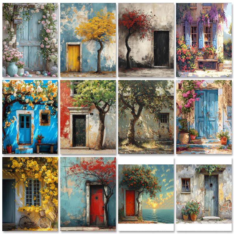 Art Craft Door - Gatyztory ภาพวาดขนาด60x75ซม. โดยชุดตัวเลขสำหรับเด็กผู้ใหญ่ที่ประตูภาพวาดสีน้ำมันสำหรับบ้านทันสมัยเครื่องตกแต่งฝาผนังงานฝีมือศิลปะ