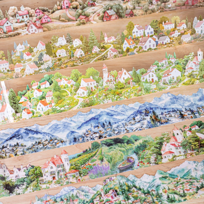 Art Craft Notebook - ชุดเทป PET ลายหมู่บ้าน 6 ม้วน ขนาด