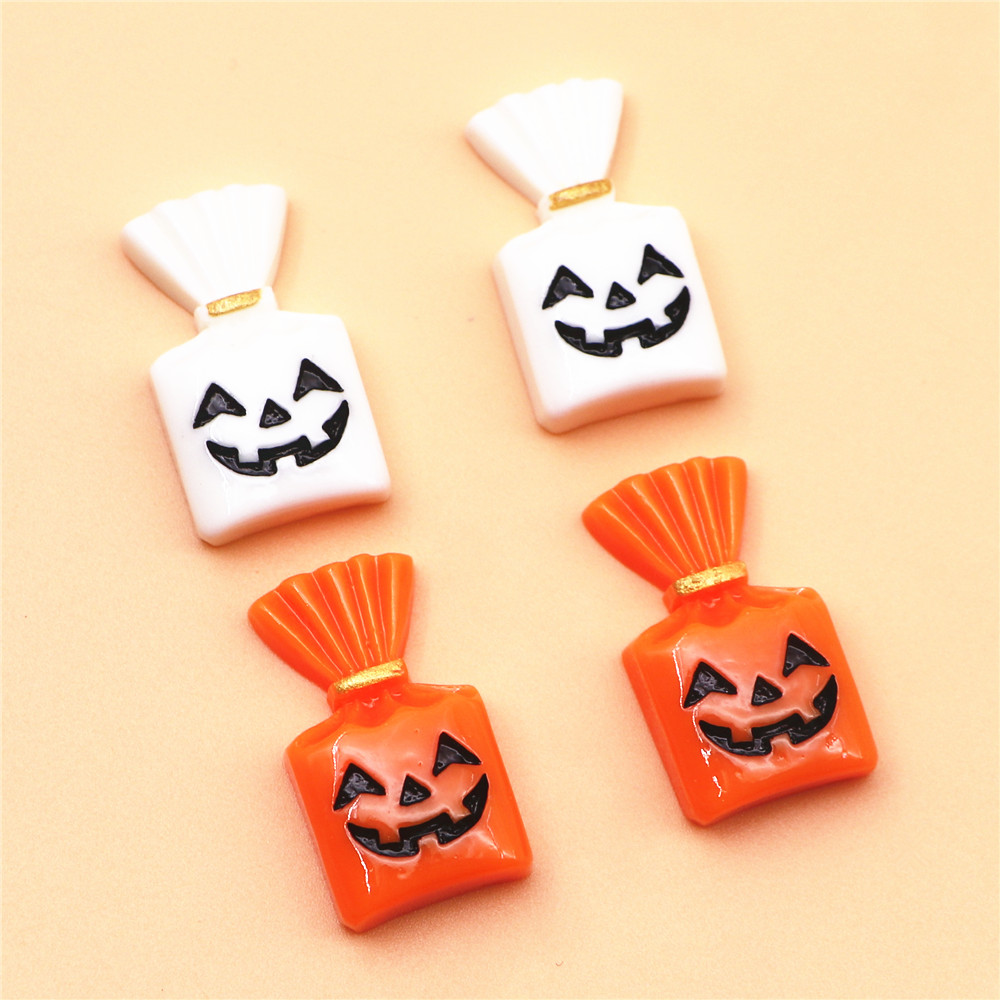 Tv Art And Craft - 10 ชิ้นเรซิ่นฮาโลวีนลูกอม Flatback Cabochon Miniature Art